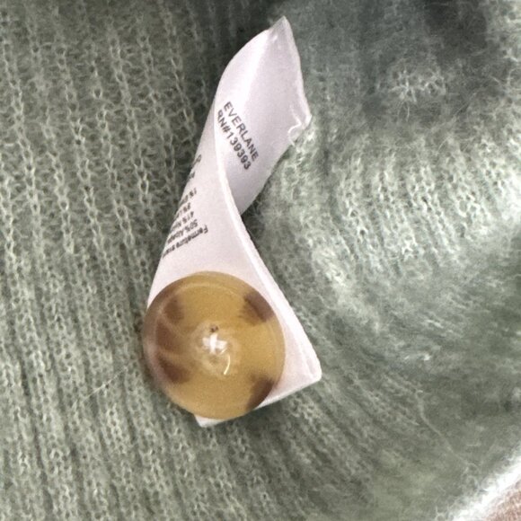 Everlane Women's S Long Cardigan Sweater Green Alpaca Blend EUC - Picture 8 of 12